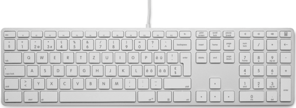 LMP kabelgebundene USB Tastatur, Windows, Farbe Silber, DE