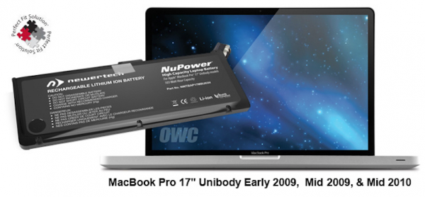 NuPower 103 Wh Batterie A1309 für MacBook Pro 17" (hergestellt 2009-2010), Alu unibody
