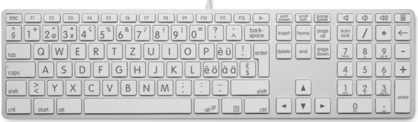 LMP BIG (Grosschrift) USB Tastatur, Windows, mit Zahlenblock, silber, DE