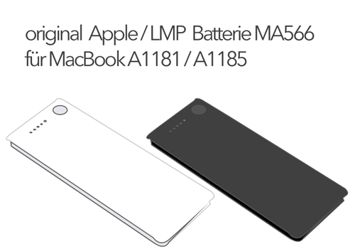 LMP MacBook A1181 (weiß/schwarz) Akku Batterie MA566G/A