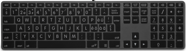 LMP BIG (Grosschrift) USB Tastatur, Windows, mit Zahlenblock, spacegrau/ schwarz, DE