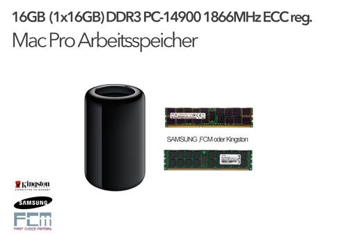 16GB GB (1x16GB) DDR3 14900 1866MHz ECC Ram Mac Pro