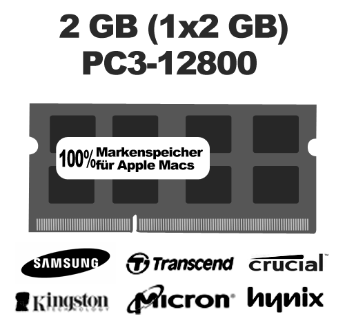 2GB (1x2GB) PC12800 1600MHz Arbeitsspeicher Ram