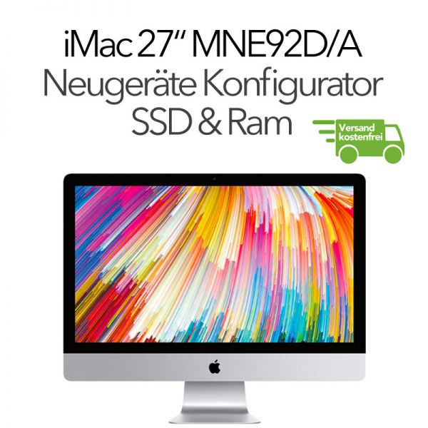 iMac 27" Retina 5K MNE92D/A, 1TB Fusion, 8GB, Radeon 570 Pro SSD & Ram Neugeräte Konfigurator