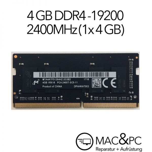 4GB DDR4 SO-DIMM PC4-19200, 2400Mhz