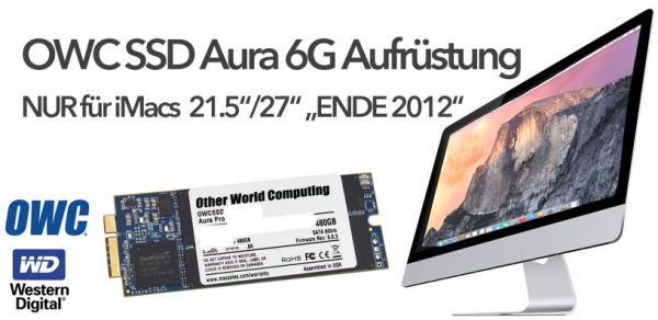 OWC Aura Pro 6G SSD Upgrade iMac Ende 2012