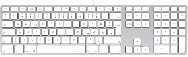 LMP us-englische kabelgebundene USB Tastatur mit Zahlenblock silber English / US