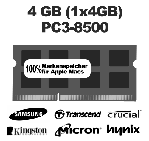 4GB (1x4GB) DDR3 8500 1066MHz Arbeitsspeicher